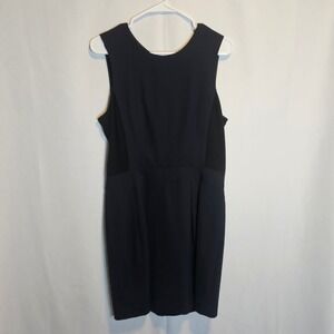 Theory Women's Size 10 Sleeveless Black & Blue Sheath Dress‎ Career
